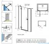 Radaway Fuenta Dwjs drzwi wnękowe 130cm lewe chrom połysk szkło przejrzyste 1384032-01-01L/1384090-01-01